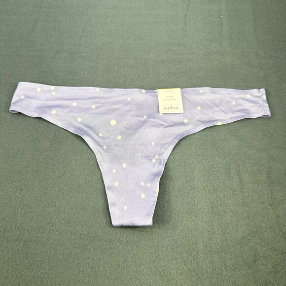 Lot Of 5 Auden Womens Size Med 8-10 Thong Bonded Edge Purple White Polka Dot New - Picture 2 of 10